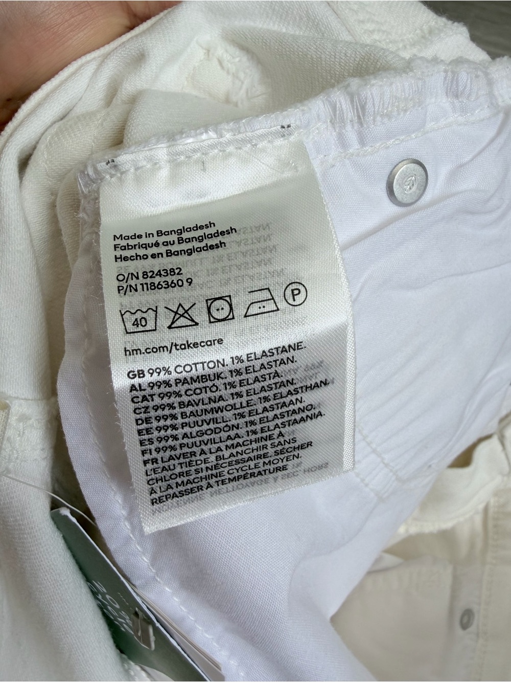 H&M White Denim Maxi Skirt Women’s US 6 High Rise Back Slit NWT Cotton - Picture 8 of 10